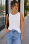Women's Premium Cotton Basic T-Shirt Crew Neck Sleeveless Body - Fitted