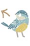 Diamond Mosaic Painting 7.6 X 7.6cm Bird Chirping Bead Gluing Kit - Framed - 3
