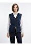 Women's Classic Knitted Sweater Vest - V-Neck Buttoned Pocketed Casual Sweater, Suitable for Sizes 38-42
