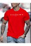 Men's Victory Print Design Trendy Cotton Tshirt