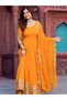 Yellow Faux Georgette Embroidered Anarkali Gown Set - HRT8329 | Yellow