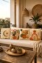 Bohemian Sun and Moon Patterned 4-Piece Throw Pillow Cover Set - 2