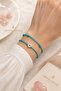 Turquoise Heart Beaded Adjustable Macrame Rope Bracelet Set - 2