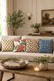 Soft Color Flowers Patterned 4-Piece Throw Pillow Cover Set