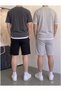 Men's Shorts, Black Shorts, Gray Shorts, 2 Thread Count, Plus Size, Sports Shorts, Oversize, Lace-Up, Casual Shorts - 2