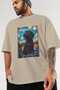 For Dog Lovers 3 Front Dog Prints Beige Oversize T-Shirt 100% Cotton Unisex Dog Lover Premium Design - 3
