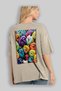 For Dog Lovers 7 Beige Oversize T-Shirt with Dog Print on the Back 100% Cotton Unisex Dog Lover Premium Design - 3