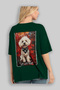 For Dog Lovers 34 Green Oversize T-Shirt with Dog Print on the Back 100% Cotton Unisex Dog Lover Premium Design - 4