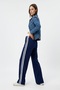 Women's Side Double Stripe Sweatpants Navy Blue - 2