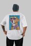 For Dog Lovers 61 Back Dog Print White Oversize T-Shirt 100% Cotton Unisex Dog Lover Premium Design - 2