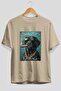 For Dog Lovers 43 Front Dog Printed Beige Oversize T-Shirt 100% Cotton Unisex Dog Lover Premium Design