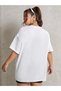 Brown Hair Woman Printed Women's / Girls Oversize White Salas T-Shirt Boyfriend - 2