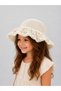 Girl's Lace Detailed Straw Hat Summer Sun Protection Beach Hat Cream - 2