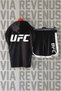 Ufc Front and Back Printed Zero Sleeve Hooded Sports Tshirt and Custom Jersey Fabric Sports Shorts
