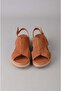 Seç 8059 Genuine Leather Padded Heel Sandals (Heel Height: 4.5cm) Tan Suede - 2