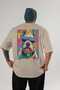 For Dog Lovers 63 Back Dog Print Beige Oversize T-Shirt 100% Cotton Unisex Dog Lover Premium Design - 2