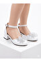White Tulle Stone Bow White Patent Leather Girls' Heeled Shoes - 2