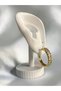 Baguette Stone Gold Color Steel Hoop Earrings - 2