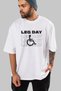 Leg Day Oversize Front Printed White T-Shirt 100% Cotton Streetwear Premium Comfortable Fit - 7
