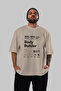 Body Builder Oversize Front Printed Beige T-Shirt 100% Cotton Streetwear Premium Comfortable Fit - 5