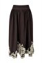 Women's Embroidered Shirt Skirt Set Brown - 7