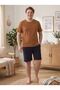 Mooda Men's Plus Size Cotton Relaxed Fit Shorts Pajama Set