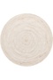 Jute Pure Wool And Cotton White Round Carpet Ultra Soft Area Carpets For Bed Room Living Room And Dining Room Anti-Slip Floor Carpets Easy To Clean Made In Turkey 120X120Cm - 5