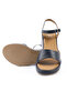 Genuine Leather Black Wedge Heel Women's Sandals - Z262292 - 5