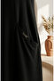 Sandy Fabric Pocket Hijab Dress 5656-05 Black - 4