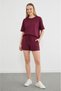 Women's Crew Neck T-Shirt with Pockets and Elastic Waist Shorts Modal Fabric 2-Piece Set 955 - 3