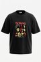 The Warriors Design Back Printed Cotton Black Oversize T-Shirt