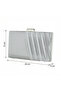 Silver Satin Pleated Metal Case Evening Dress Handbag with Handle and Strap - 3