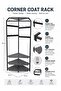 Stone Grey Corner Coat Rack – 180cm Modern Minimalist Hall Tree with Shelves, Space-Saving Entryway Organizer - 6