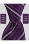 Gray Striped Purple Color Silk Tie – 8 cm Wide - 3