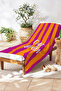 Striped Ciao Bella Written Fuchsia Orange Beach Towel - Vibrant Colorful Quick-Drying Microfiber Towel - 6