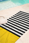 Striped Yellow Black Modern Beach Towel-Minimalist Marine Pool Sea Quick Drying Microfiber Towel - 2