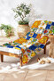 Mediterranean Tile Sun Motif Beach Towel - Italian Ceramic Lemon Navy Blue Quick-Dry Micro Towel - 6
