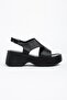 24414-571 Black Daily Wedge Heel Women's Sandals - 3