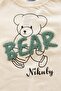 Baby boy bear print bear bouclé embroidered shorts 2-piece summer outfit set, top and bottom, 3-6-9-12 months - 3