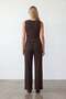 Bitter brown palazzo pants and buttoned vest top and bottom set alc-x15544 - 5