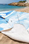 Abstract Female Figure Sea-Themed Beach Towel - Mediterranean Blue and White Quick-Dry Microfiber Towel - 5