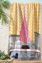 New York City Themed Modern Beach Towel - Urban Retro Pink Yellow Quick-Dry Microfiber Towel - 2