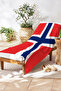Nordic Flag Themed Beach Towel-Red Navy Blue Modern Marine Quick Dry Microfiber Towel - 2
