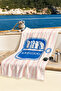 Sardine Canned Marine Striped Beach Towel-Mediterranean Style Pink Blue Quick Dry Microfiber Towel - 7
