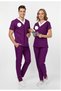 Unisex Purple Responsible Midwife Newborn Scrubs Uniform Set with Emblem, Compliant with New Regulations