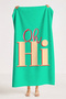 Written Oh Hi Motto Beach Towel-Typographic Mint Green Pool Sea Bath Quick Drying Seaside Cover - 4