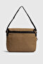 Sr-011 Unisex Canvas Messenger Bag with Strap Shoulder Bag School Bag Gusseted Crossbody Bag Beige - 4