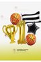 Basketball Themed Fan Party Set - Basketball Balloon - Trophy Balloon - Black and White Flag Balloon 1 Year Old