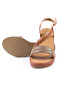 Genuine Leather Tan Wedge Heel Women's Sandals - Z262291 - 5