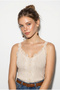Women's Cream Lace Embroidered Button Accessory Thin Knitwear Strap Blouse Ta261005 60286342 - 3